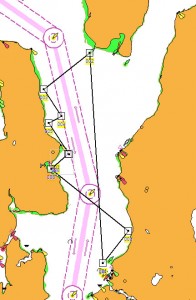Possible Westerly route for 35-footer by Nobeltec 