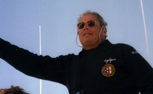 Terry Kohler during a breezy run aboard Agape' Too II in the 1984 SORC.