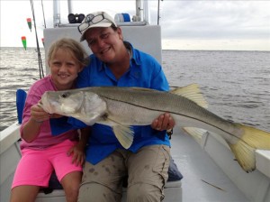Sample entry: 9-year-old Lindsay Carlsen hooked a 41" snook off North Captiva Island, Florida. Her second fish of the day was a 37" snook. Pictured with her mom, Lisa Mullins.