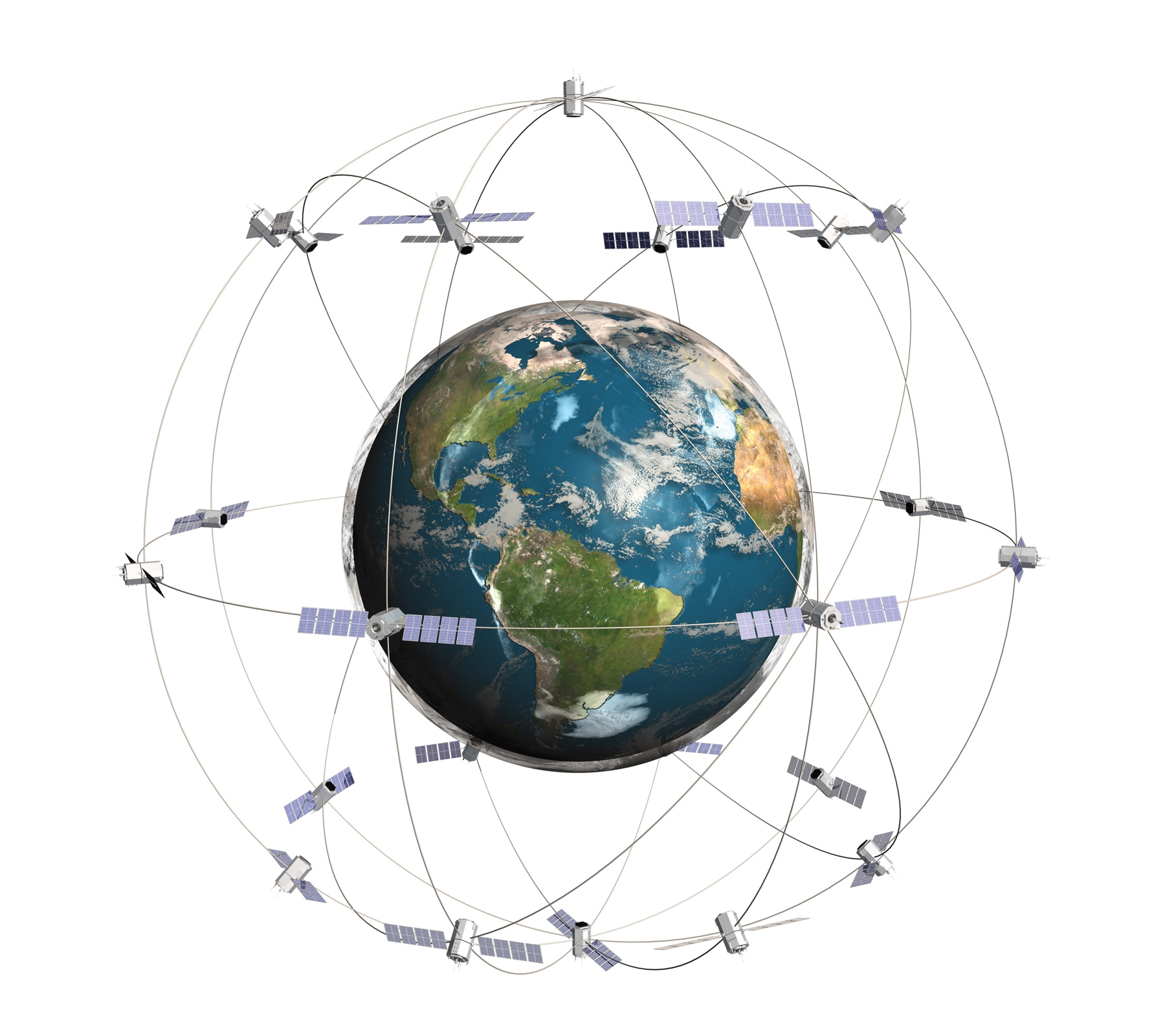 GPS satellite network graphic
