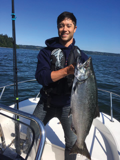 Michael Yuasa with Chinook catch