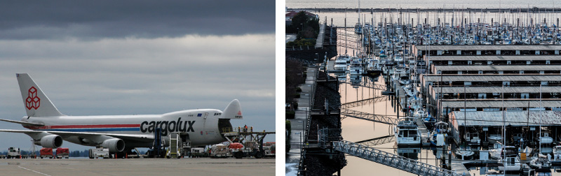 SeaTac Airport and Everett Marina